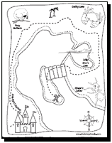 Pirate Treasure Map Coloring Page - Get Coloring Pages